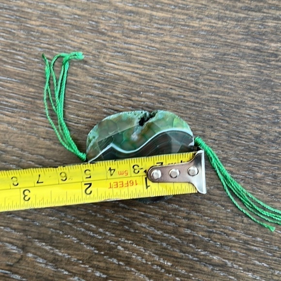 Natural Agathe green stone faceted,ap 2”x1 1/2”flat.Pocket stone,stress relief - Picture 7 of 10
